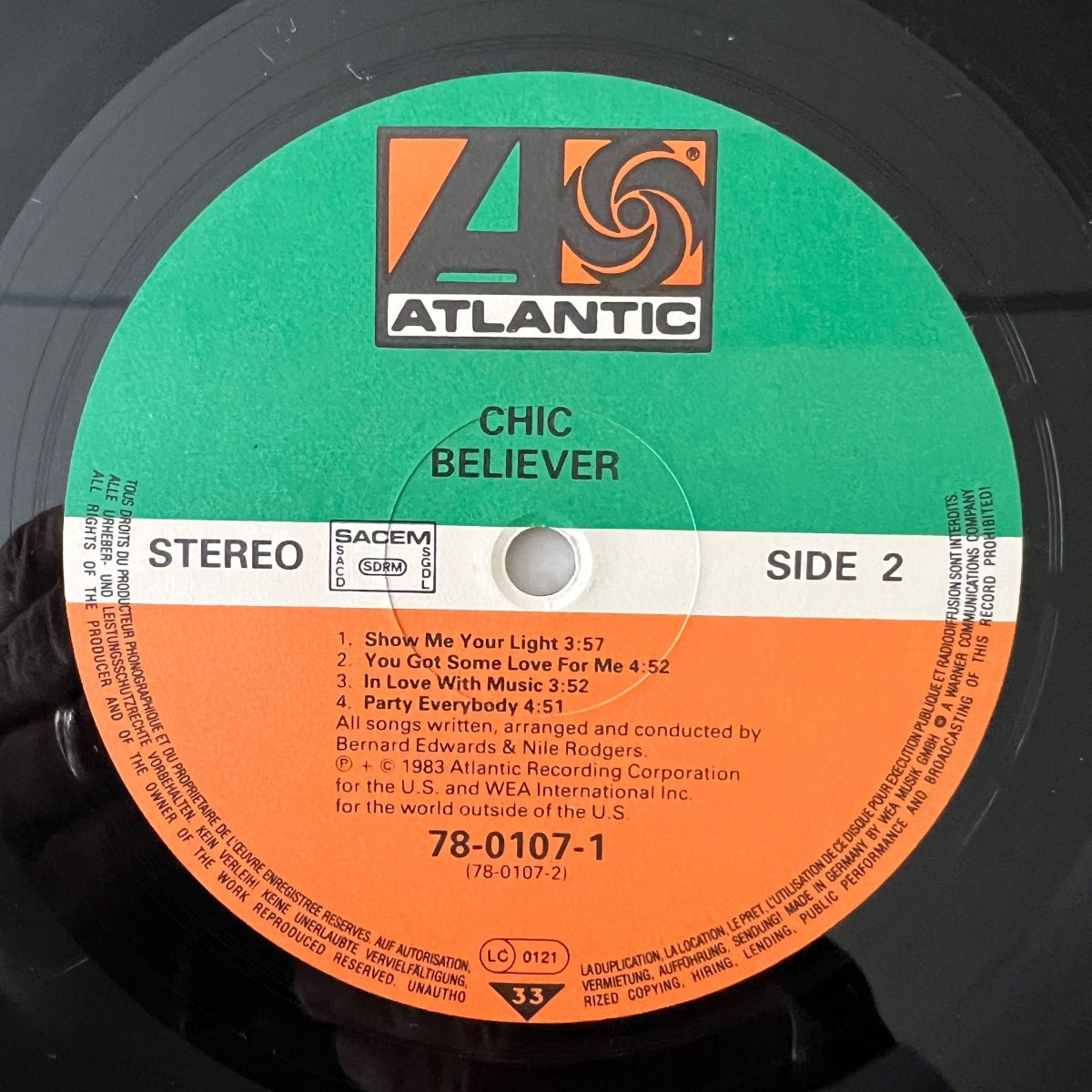Chic - Believer / 1. D-Press. 1983 - (M-/M-)