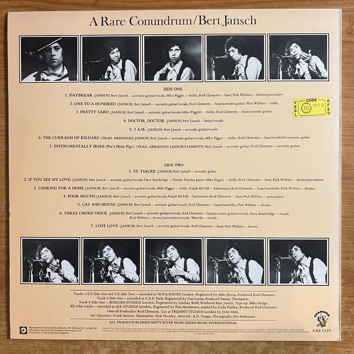 Bert Jansch - A Rare Conundrum / 1. UK-Press. 1977 - (VG++/M-)
