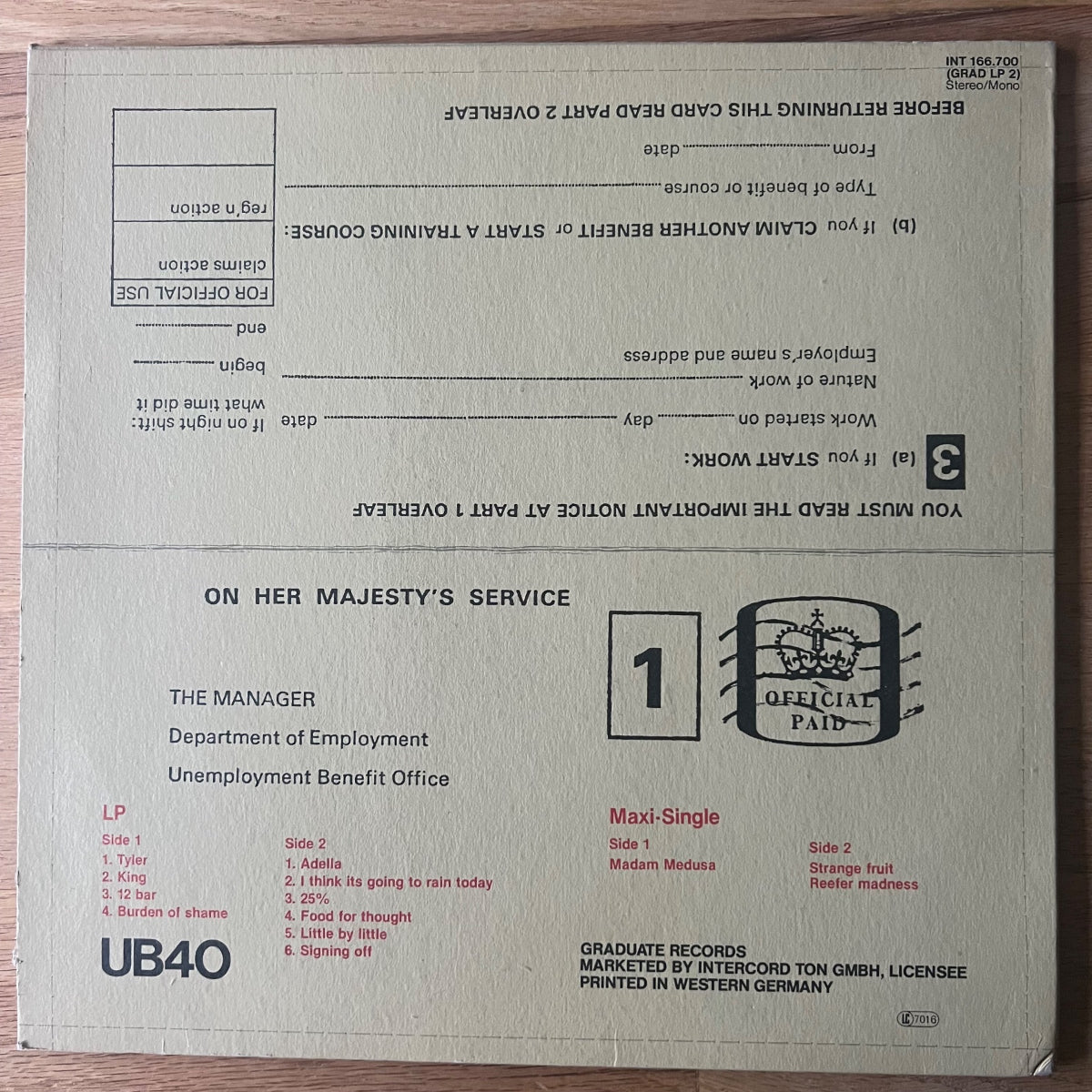 UB40 - Signing Off / LP & 12" Maxi - 1. D-Press. 1980 - (VG++/VG++)