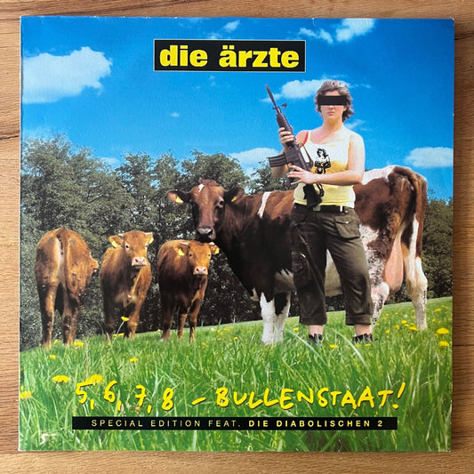 Ärzte - 5,6,7,8 Bullenstaat / D-Press - Red Vinyl &. Poster - (M-/M-)