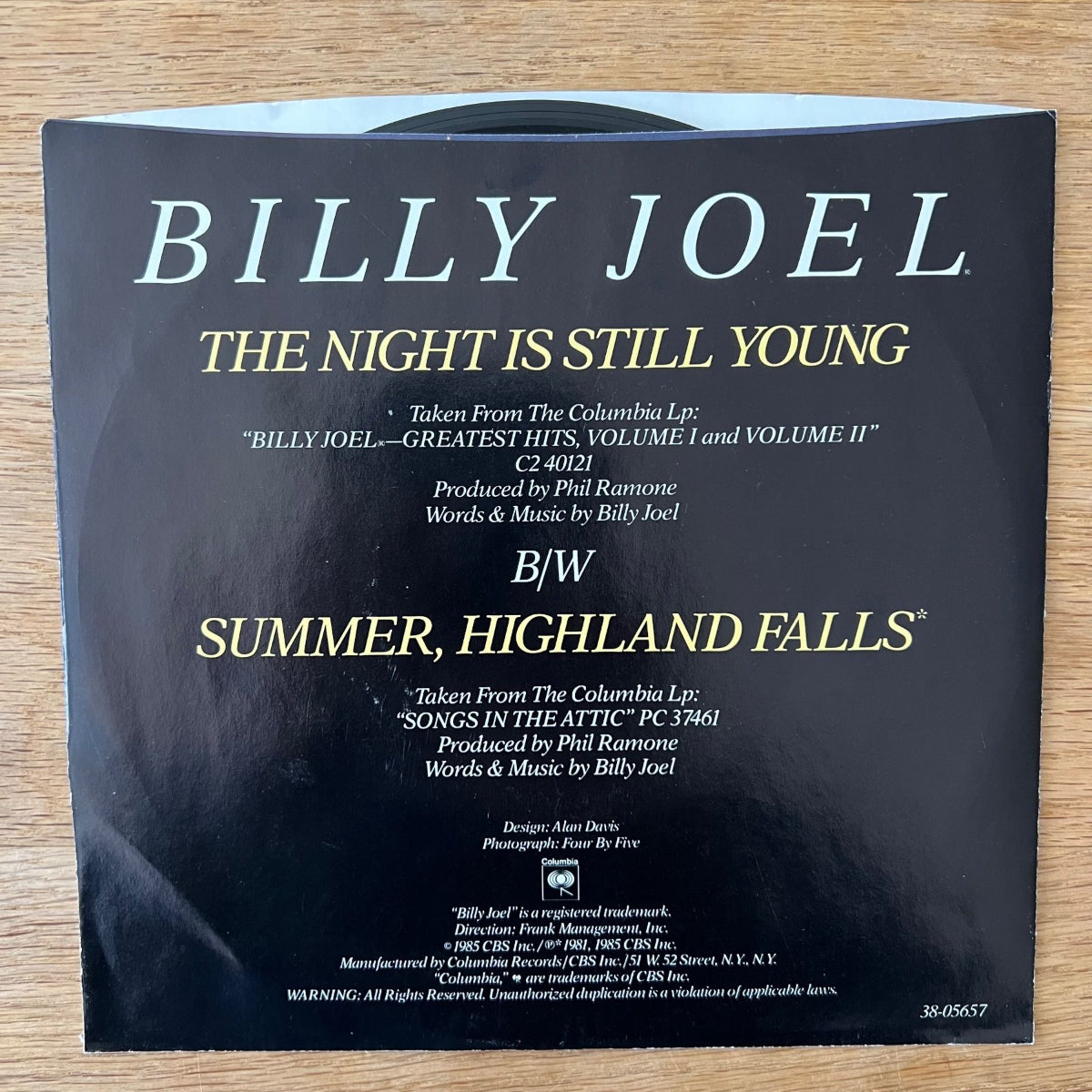 Billy Joel - The Night Is Still Young / 1st US Press. 1985 - (M-/M-)