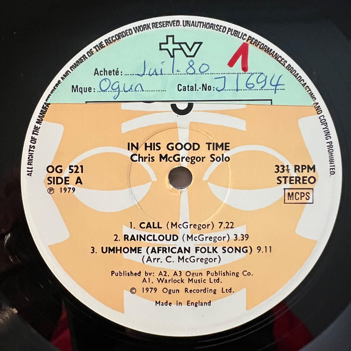Chris McGregor - In His Good Time / 1. UK-Press. 1979 - (M-/VG++)