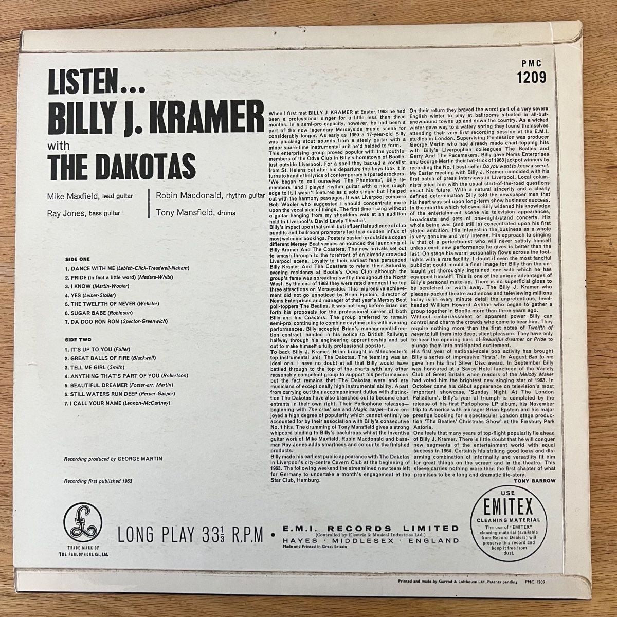 Billy J. Kramer & The Dakotas - Listen / 1. UK 1964 - Mono - (M-/VG++)