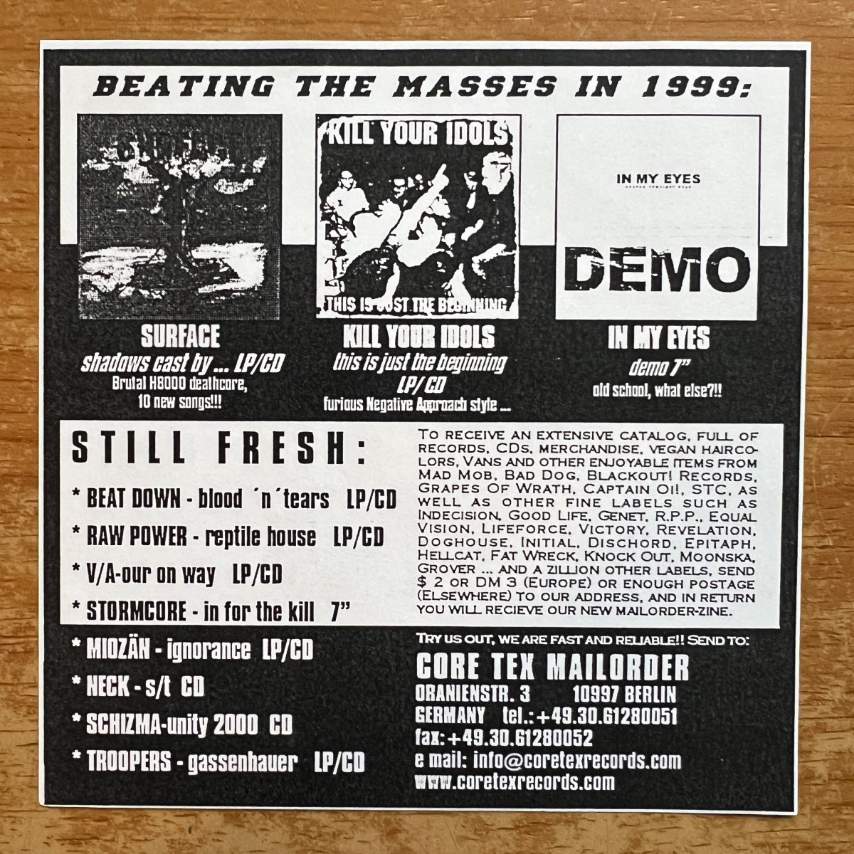 In My Eyes - Démo / 1er pressage allemand. 1999 - (M-/Neuf)