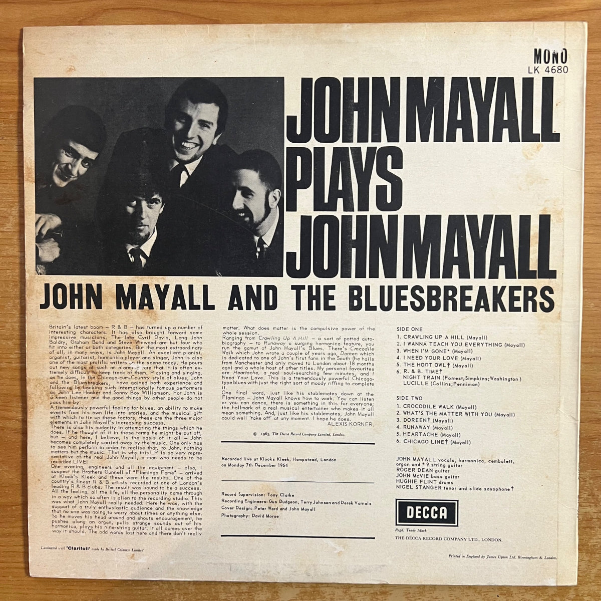 John Mayall - Plays John Mayall / UK-Press. 1967 - (M-/VG+)
