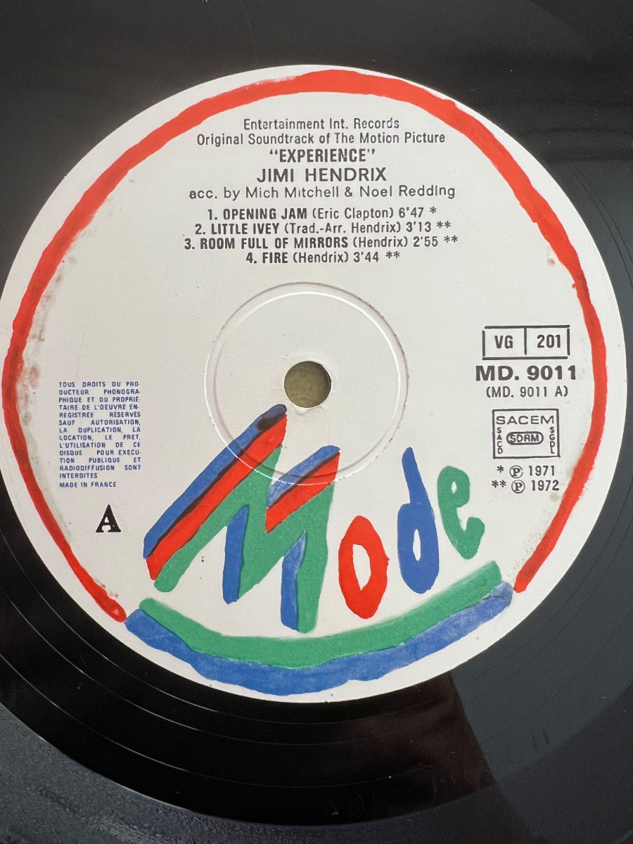 Jimi Hendrix - Experience Soundtrack / 1. France-Press. 1979 - (M-/VG+)