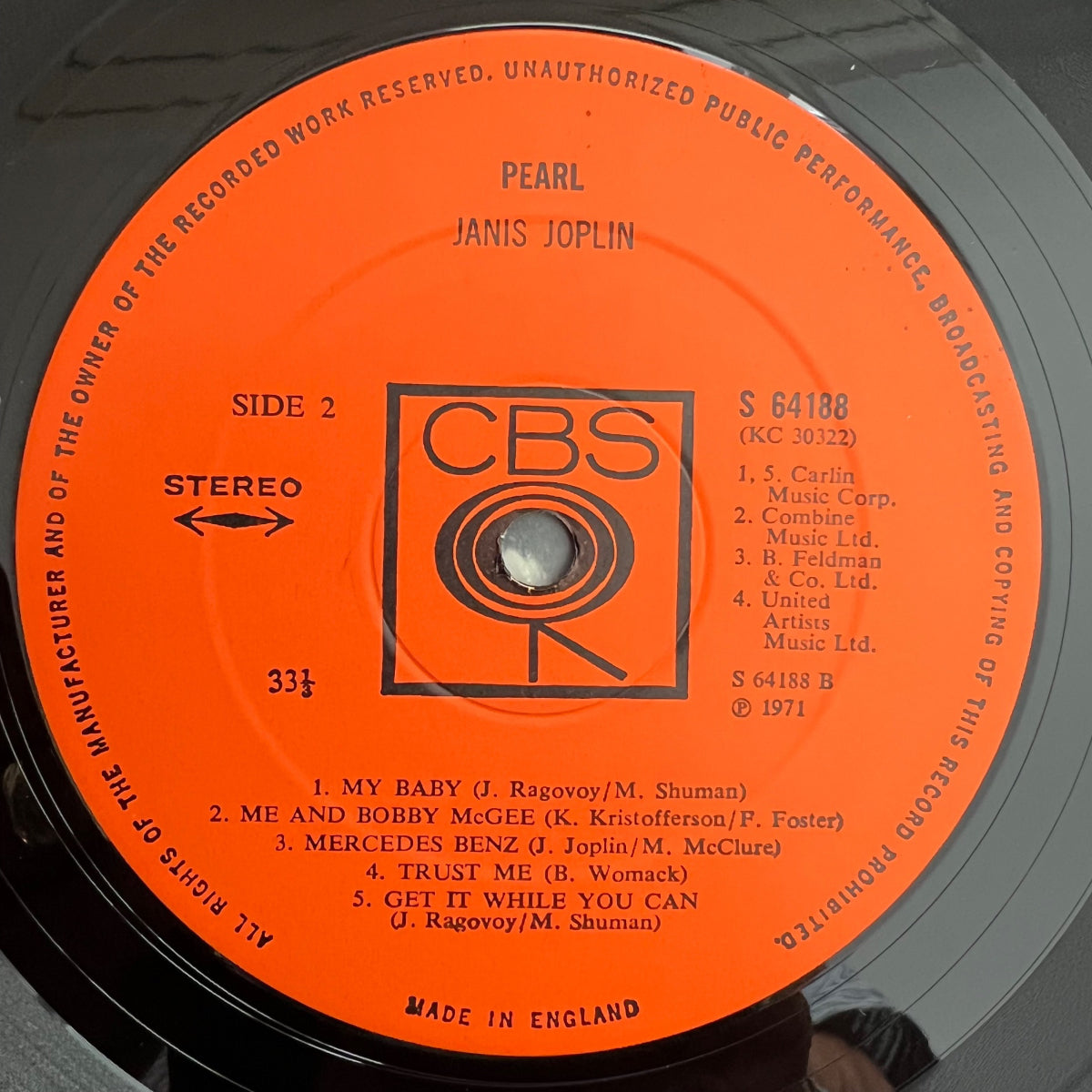 Janis Joplin - Pearl / 1. UK-Press. 1971 - (M-/VG++)