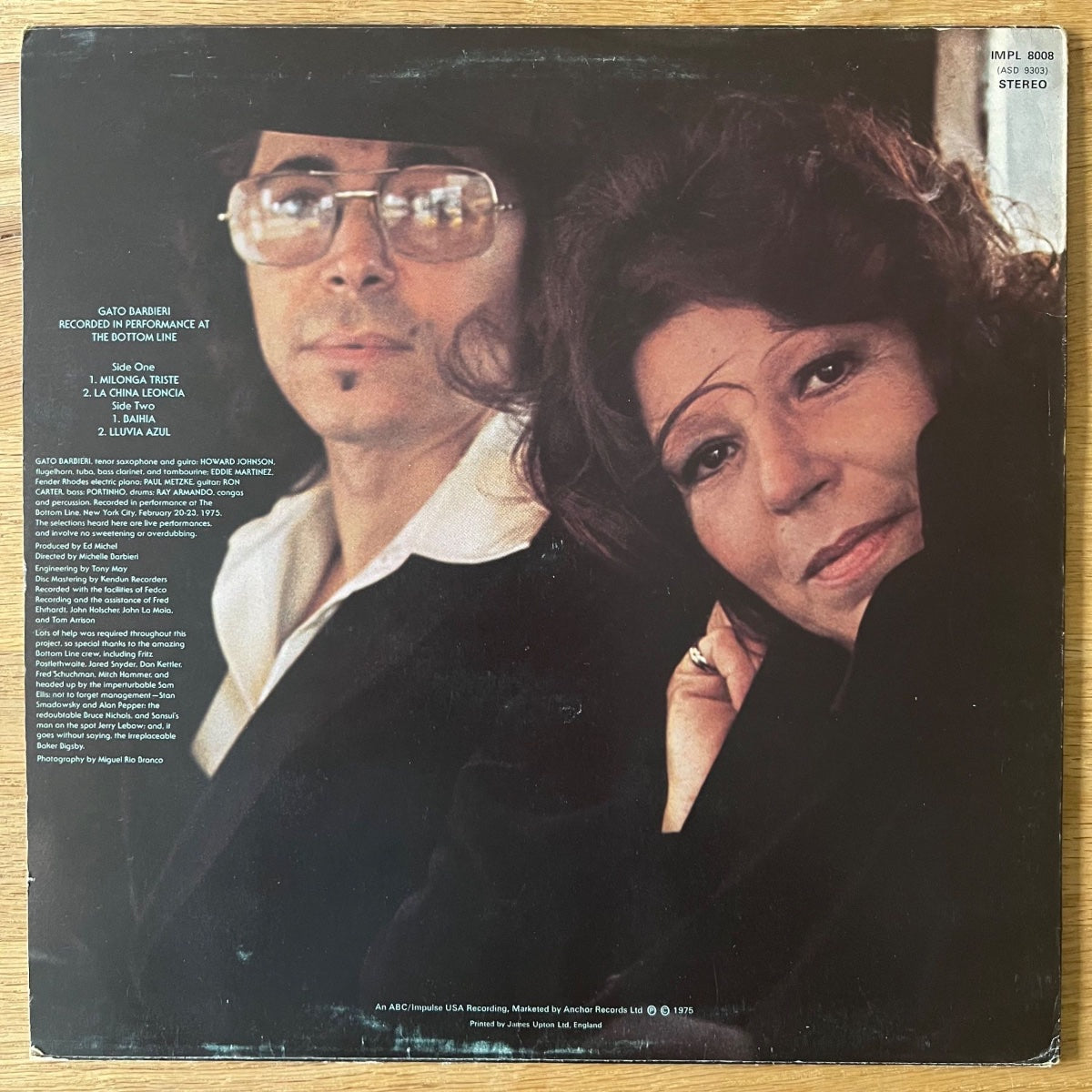 Gato Barbieri - Alive In New York / 1ère édition britannique. 1975 - (M-/VG++)