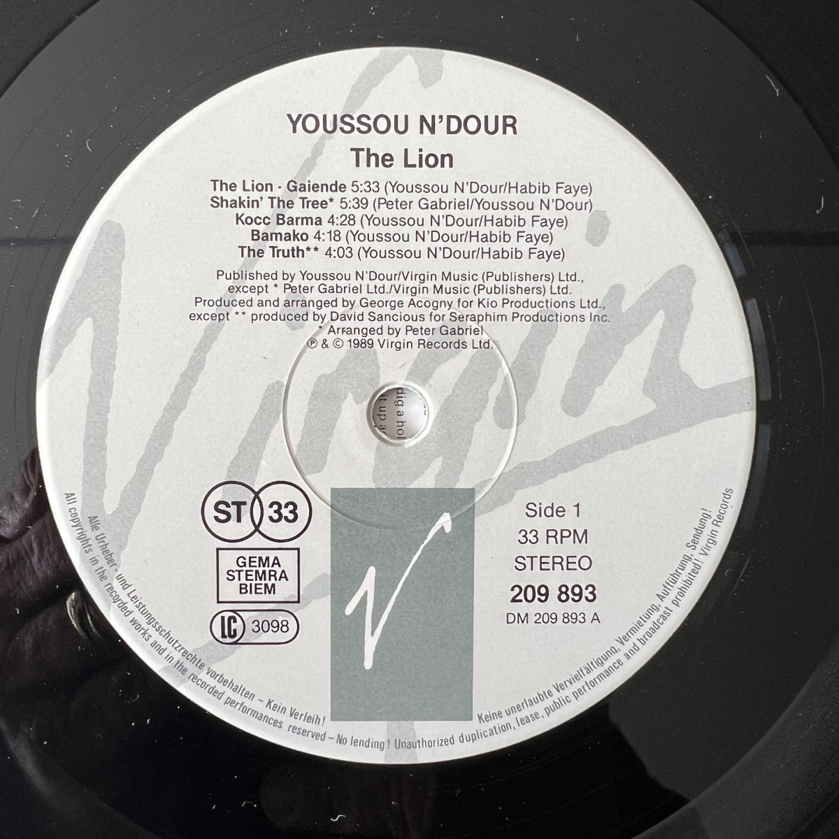 Youssou N'Dour - The Lion / 1. D-Press. 1989 - (M-/M-)