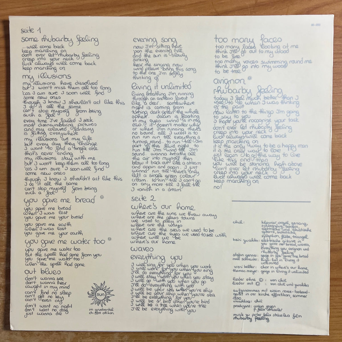 Chil - Rhubarby Feeling / 1. Swiss-Press. 1970 - (M-/M-)
