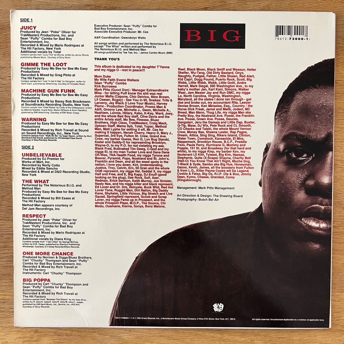 Notorious BIG - Ready To Die / Première édition américaine. 1994 - (VG++/VG++)