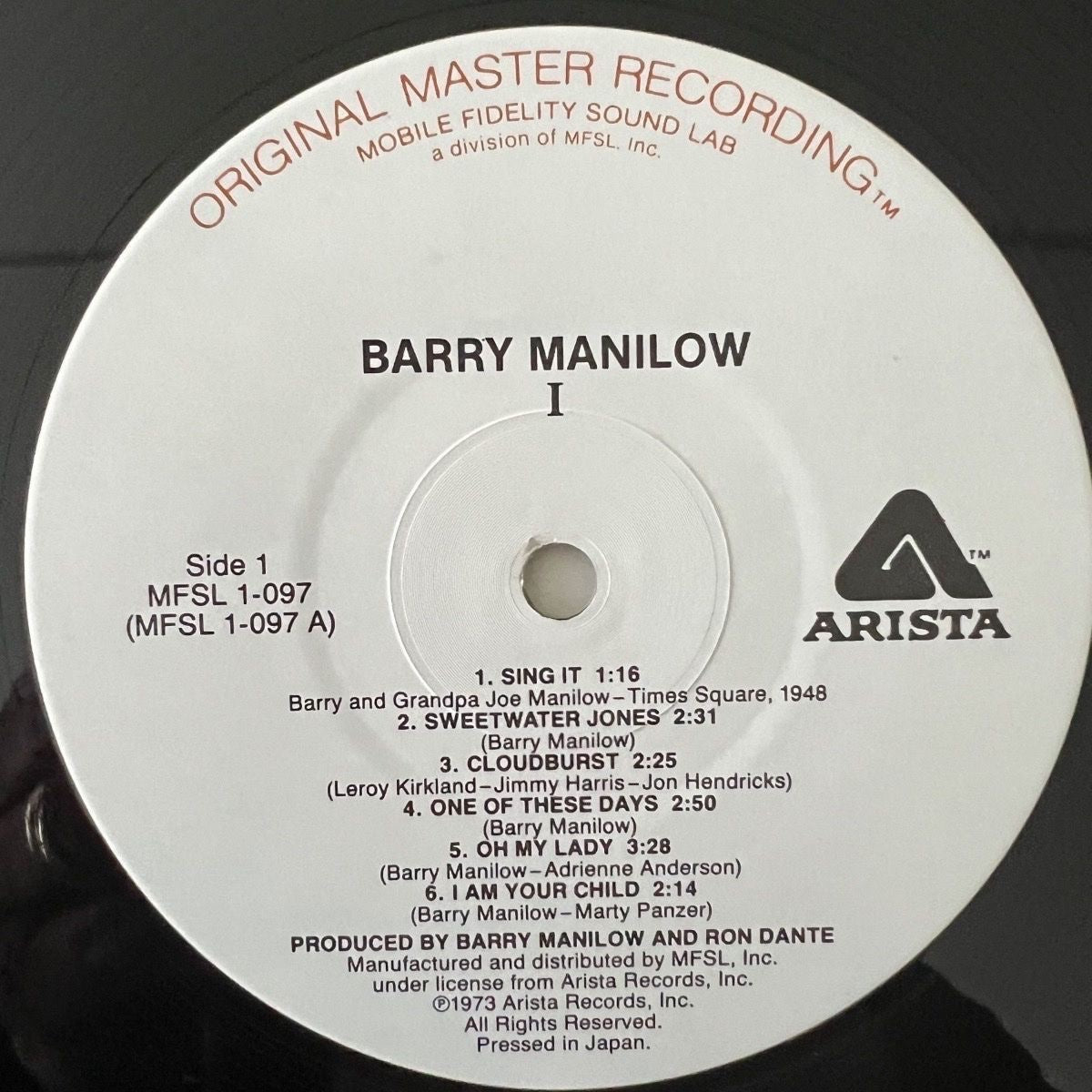 Barry Manilow - I / Audiophile MFSL 1982 - (M-/VG+)
