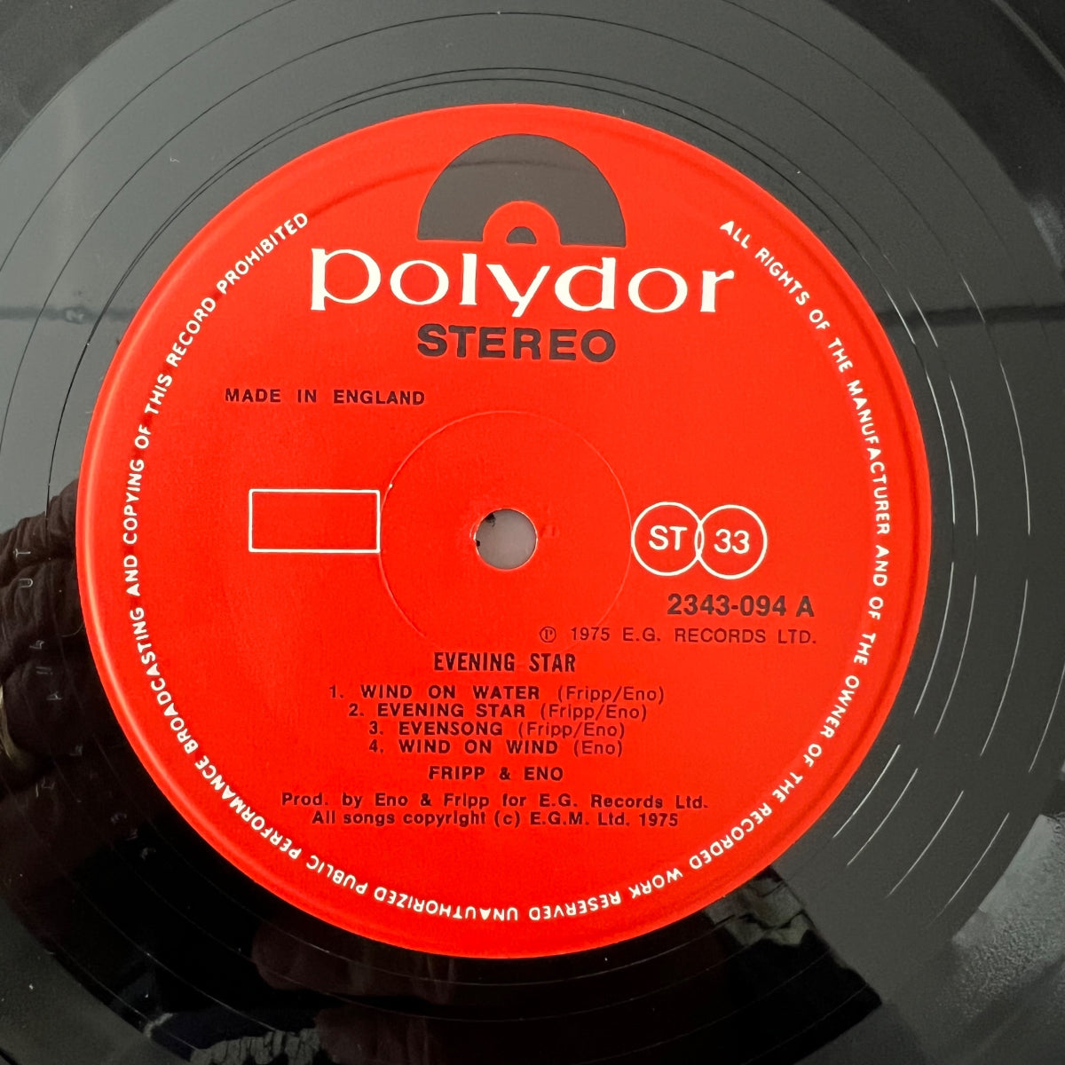 Fripp & Eno - Evening Star / UK-Press. 1977 - (M-/M-)