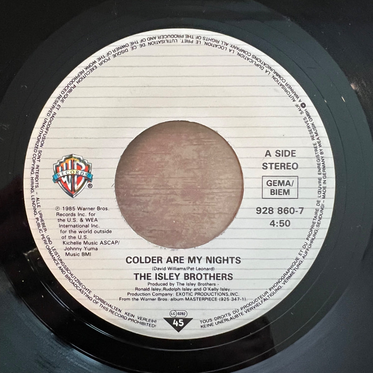 Isley Brothers - Colder Are My Nights / 1. D-Press. 1985 - (M-/VG+)