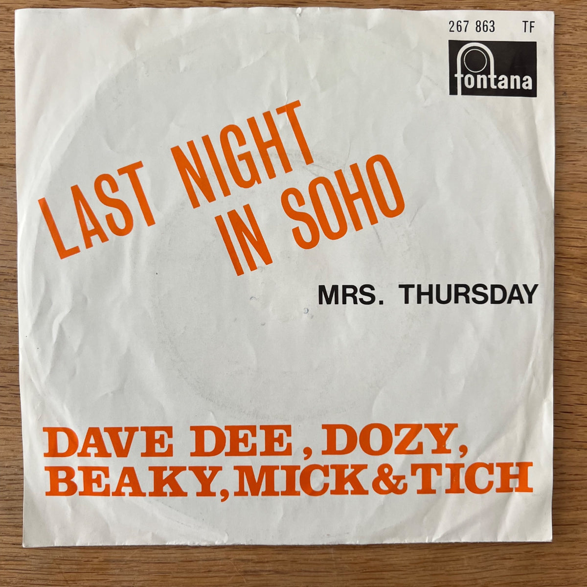 Dave Dee, Dozy, Beaky, Mick & Tich - Last Night In Soho / 1. Austria-Press. 1968 - Mono - (VG++/VG+)