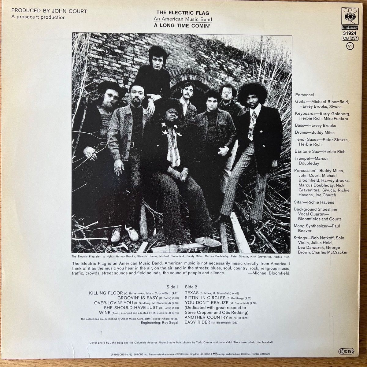 Electric Flag - A Long Time Comin' / EU-Press, RE from 1968 - (M-/M-)