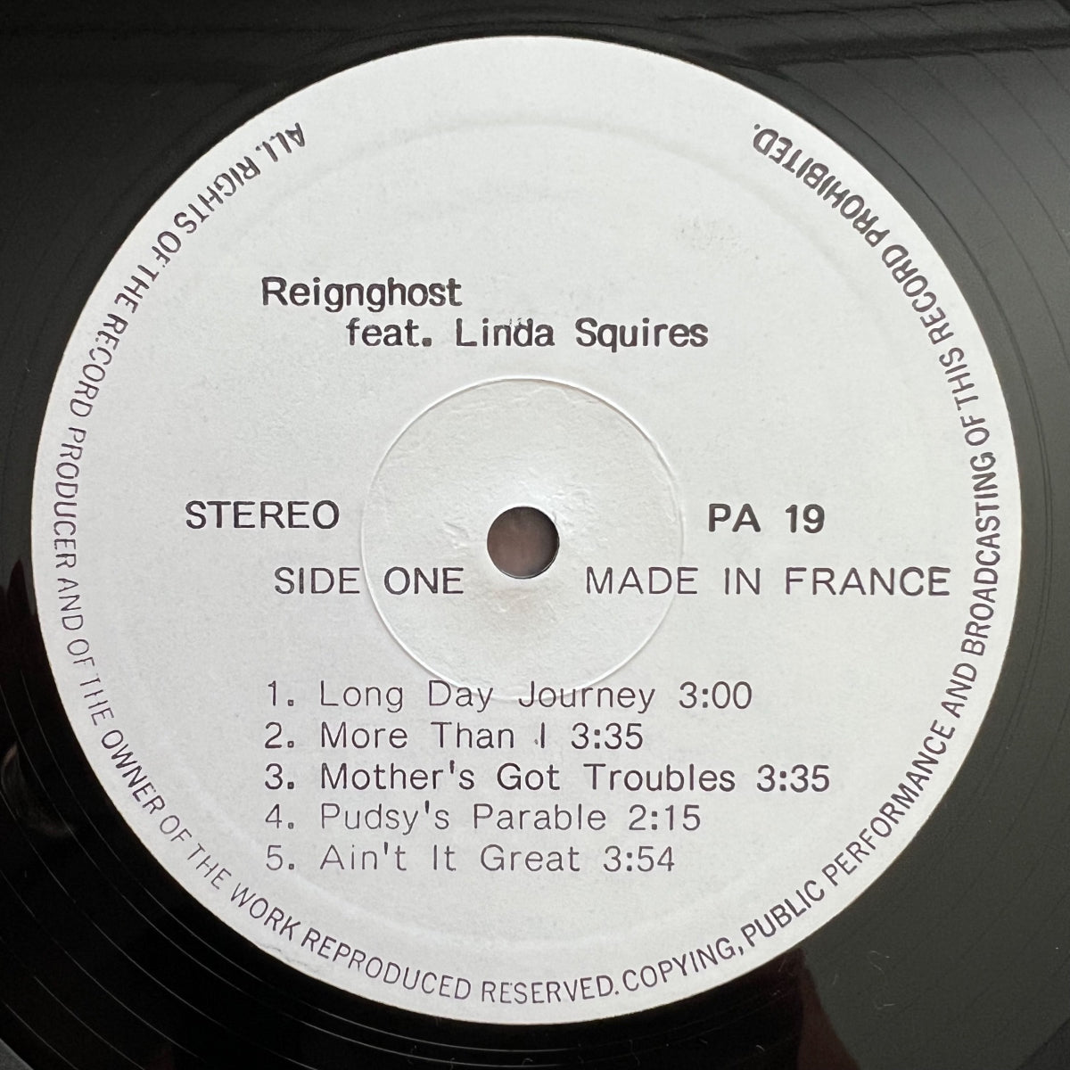 Reign Ghost - Feat. Lynda Squires / France-Press. RE - (M-/M-)