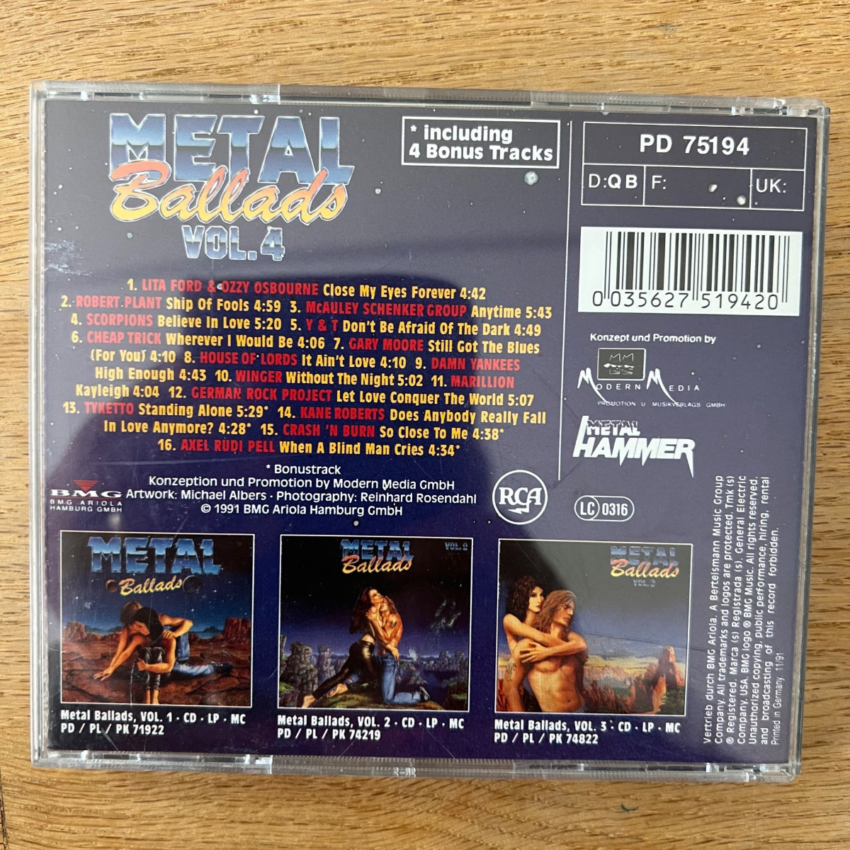 Various - Metal Ballads Vol. 4 / CD - 1. D-Press. 1991 - (M-/M-)