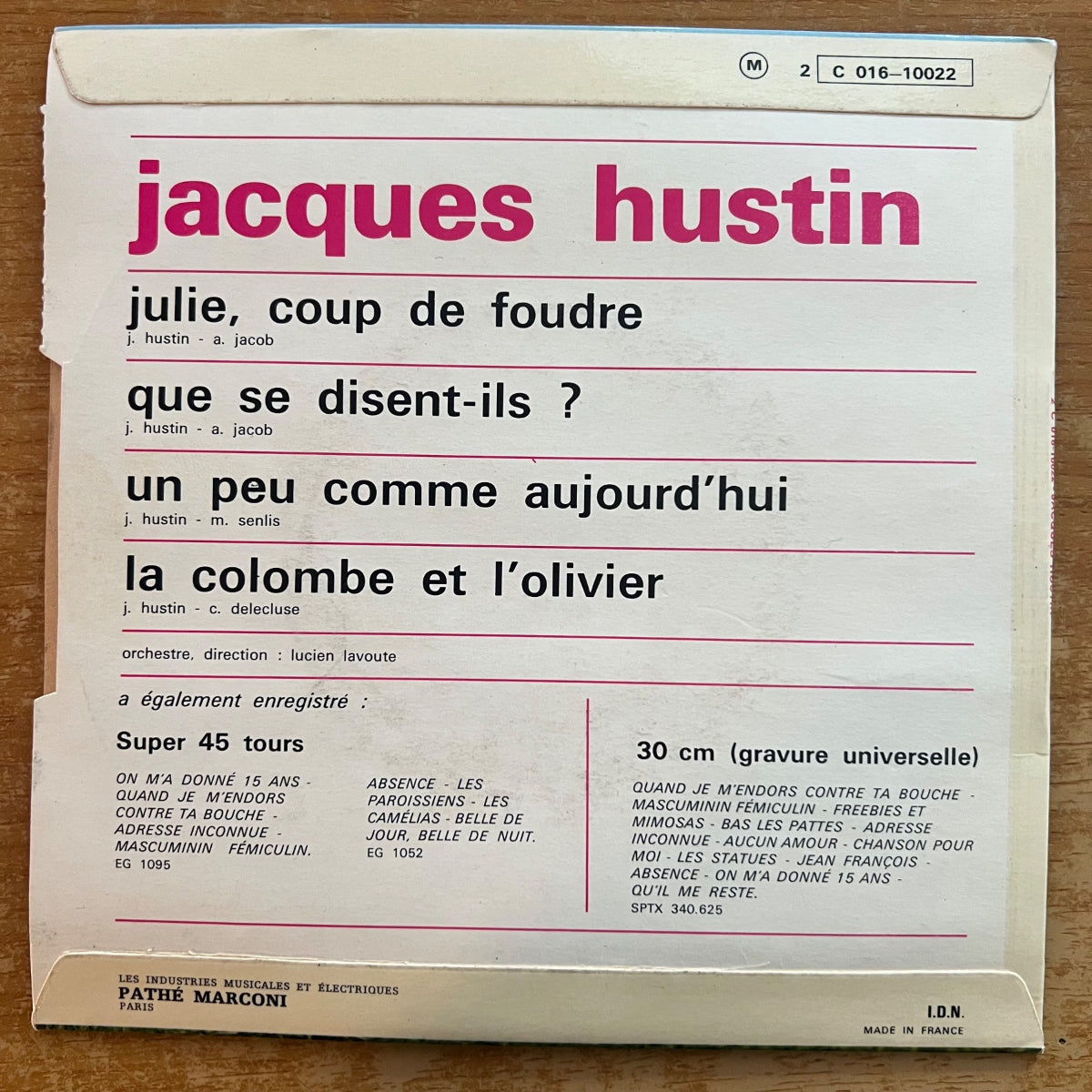 Jacques Hustin - Julie, Coup De Fouire / 7" EP - 1. F 1969 - (M-/VG++)