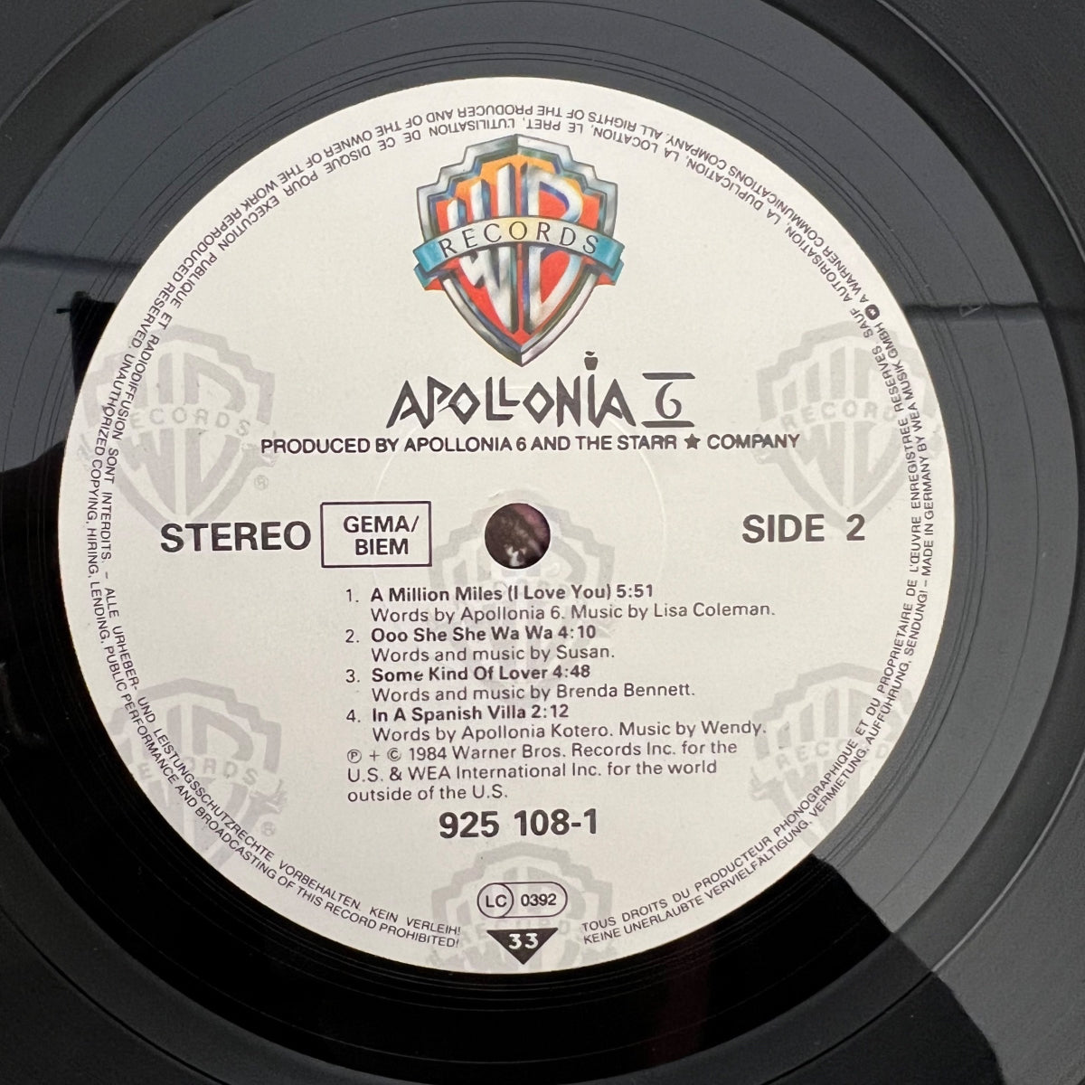 Apollonia 6 - Same / 1. D-Press. 1984 - (M-/VG++)