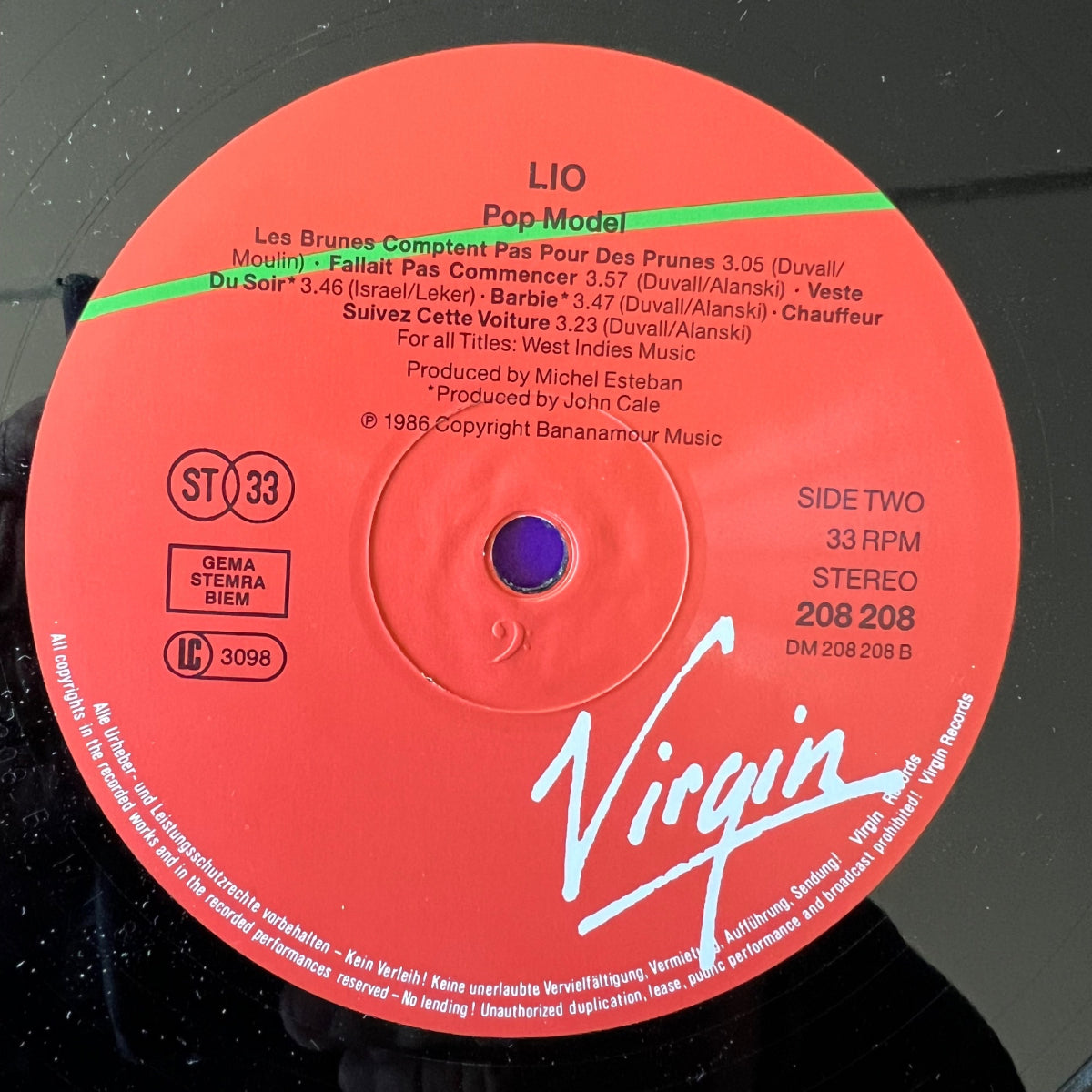 Lio - Pop Model / 1. D-Press. 1986 - (VG++/VG++)