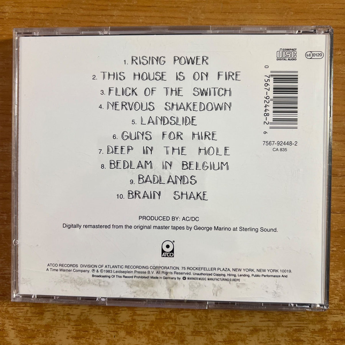 AC/DC - Flick Of The Switch / CD - D-Press. 1994 - (M-/M-)