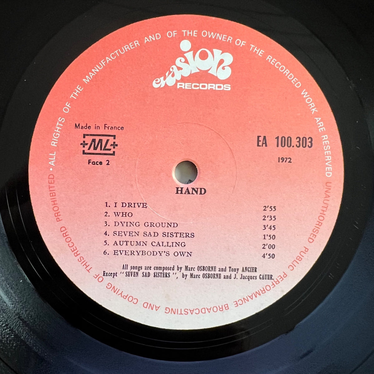 Hand - Everybody's Own / 1. Swiss-Press. 1972 - (M-/M-)