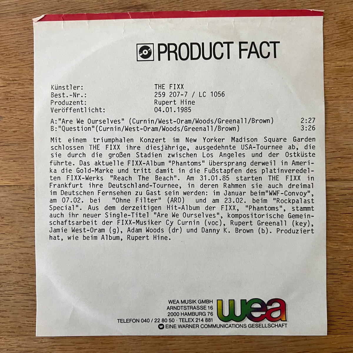 Fixx - Are We Ourselves / 1. D-Press. 1984 - (VG++/M-)