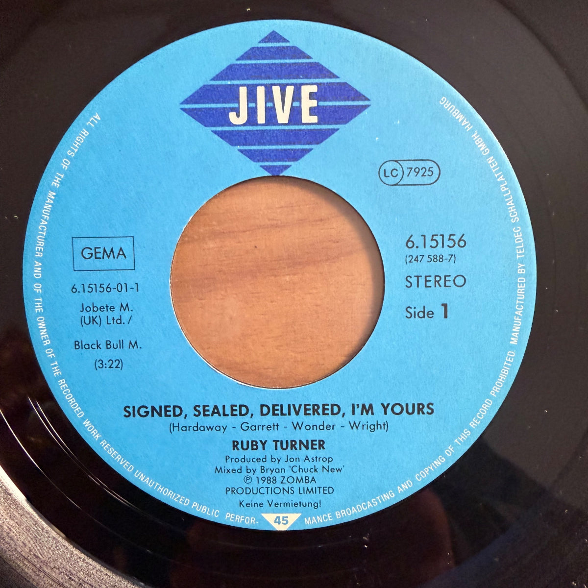 Ruby Turner - Signed, Sealed, Delivered / 1. D-Press. 1988 - (M-/VG++)