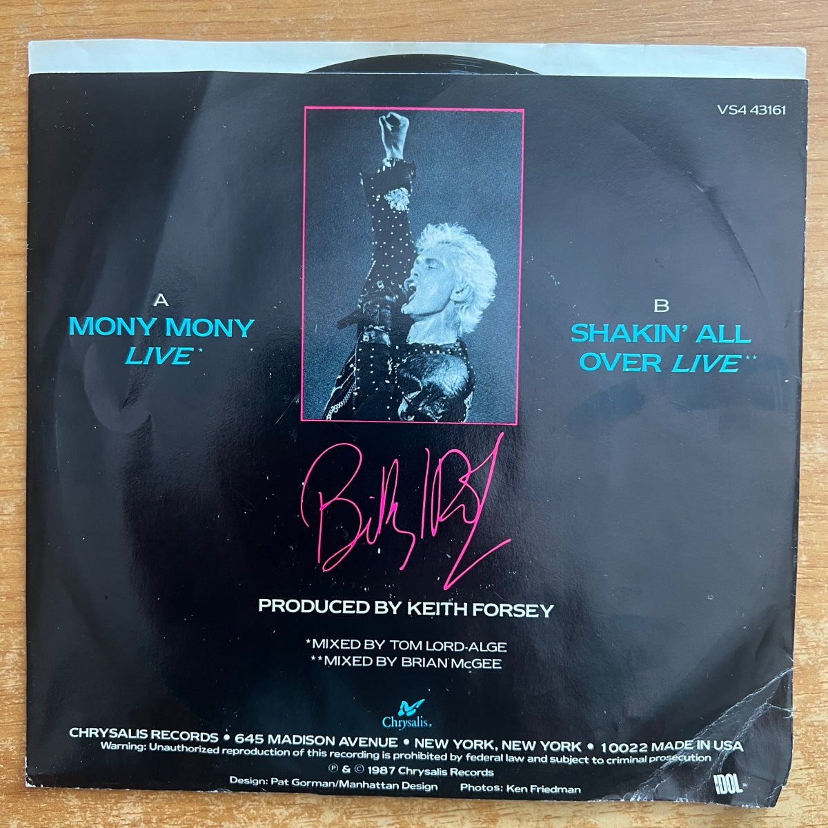 Billy Idol - Mony Mony (Live) / 1. US-Press. 1987 - (M-/VG++)