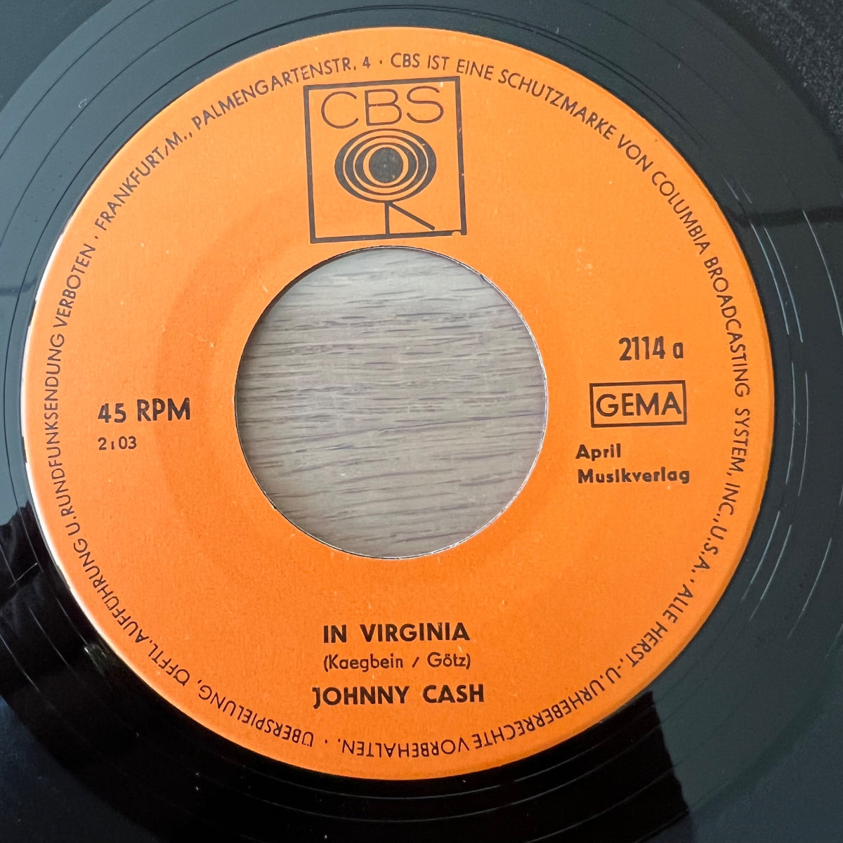 Johnny Cash - In Virginia / 1. D-Press. 1965  - Deutsch Gesungen - (VG+/VG)