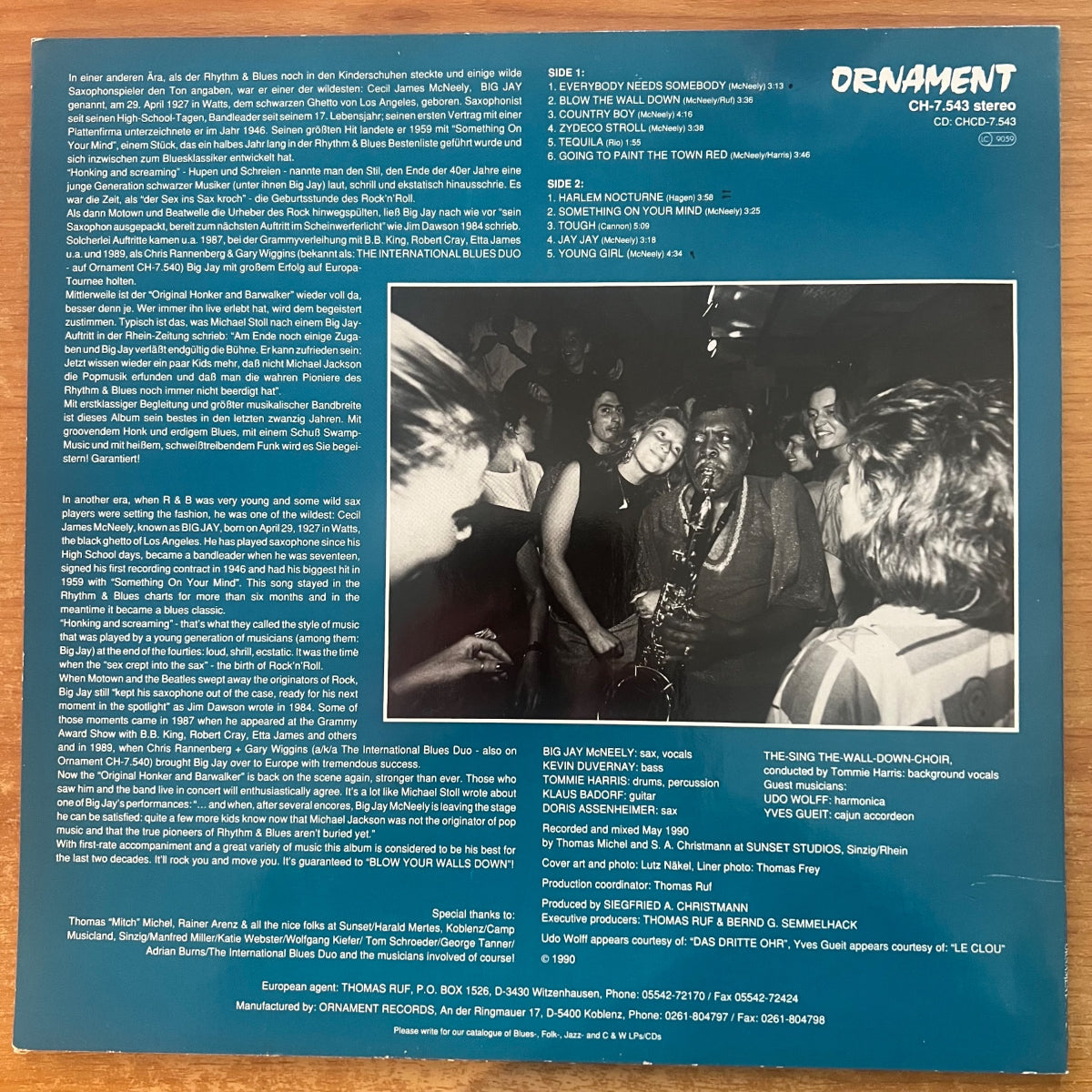Big Jay McNeely - Blow The Wall Down / 1. D-Press. 1990 - (M-/VG++)