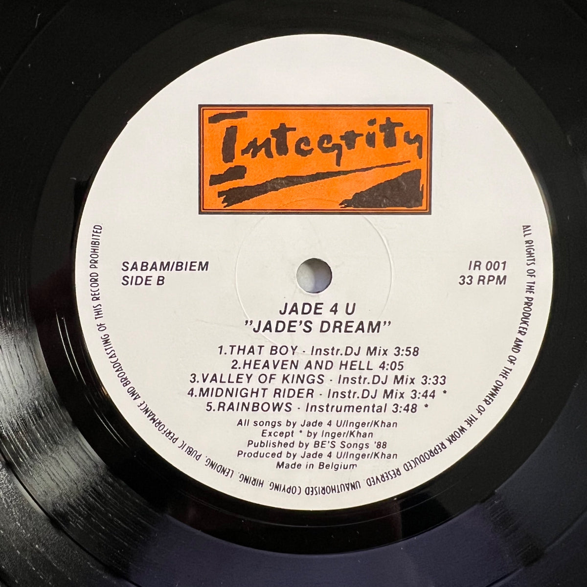 Jade 4 U - Jade's Dream / 1. Belgien-Press. 1988 - (M-/VG++)