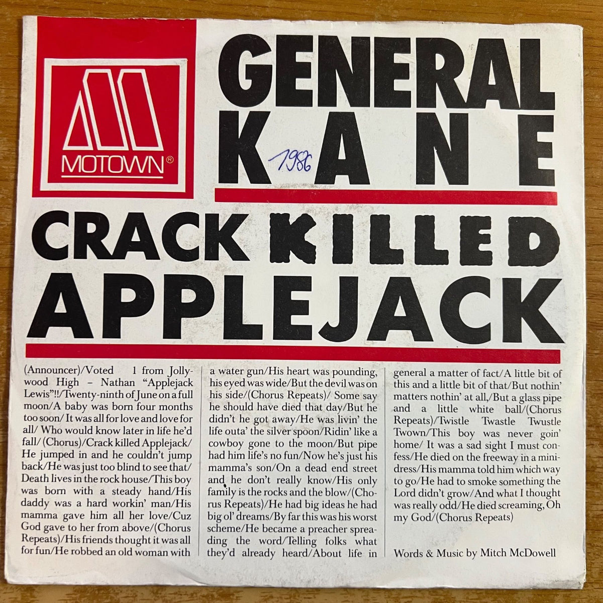 General Kane - Crack Killed Applejack / 1. EU-Press. 1986 - (VG++/VG++)