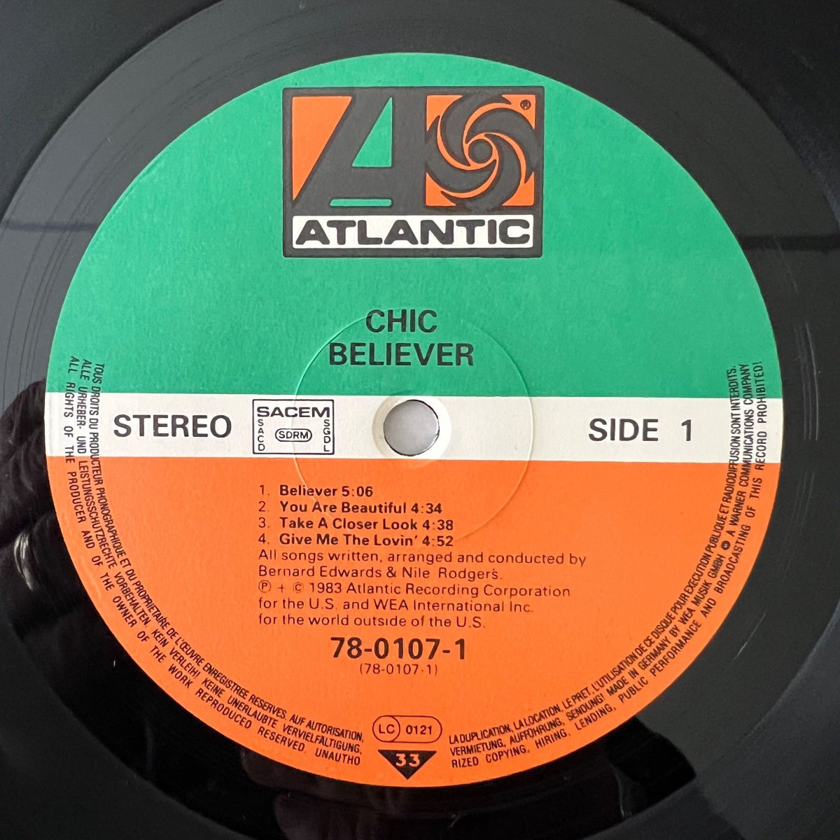 Chic - Believer / 1. D-Press. 1983 - (M-/M-)