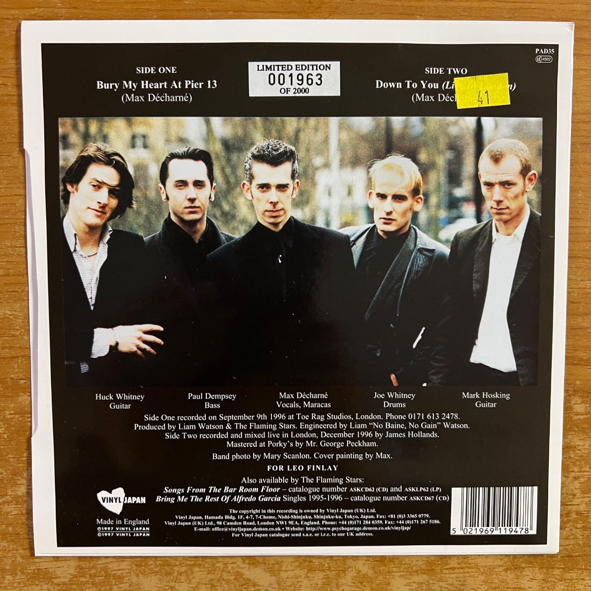 Flaming Stars - Bury My Heart At Pier 13 / 1. Pressage britannique. 1997 - (M-/M-)