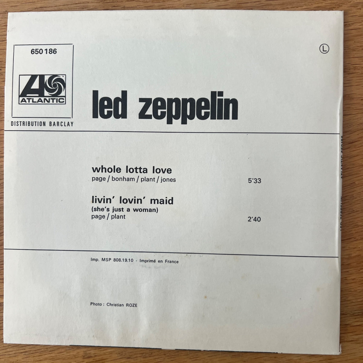Led Zeppelin - Whole Lotta Love / 1. France-Press. 1969 - (M-/M-)