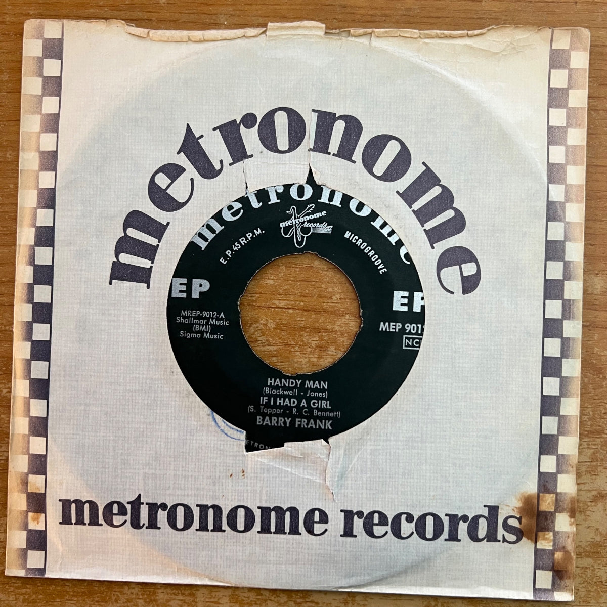 Barry Frank - Handy Man / 7" EP - 1. Sweden-Press. 1960 (G+/G+)