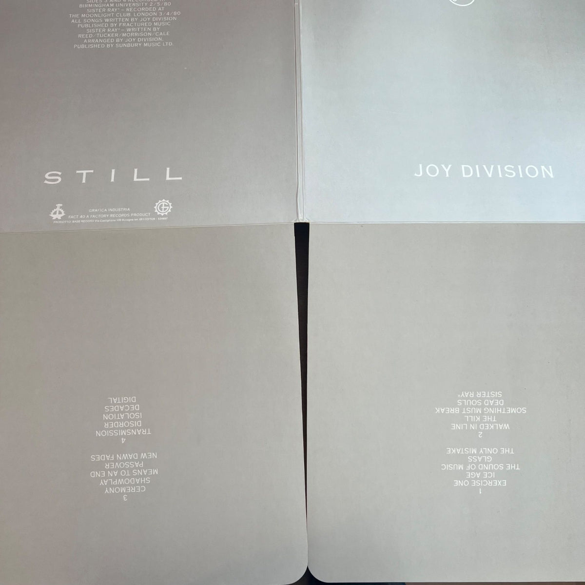 Joy Division - Still / 2 LP - 4-Fold Cover - Italy-Press. 1981 - (M-/M-)