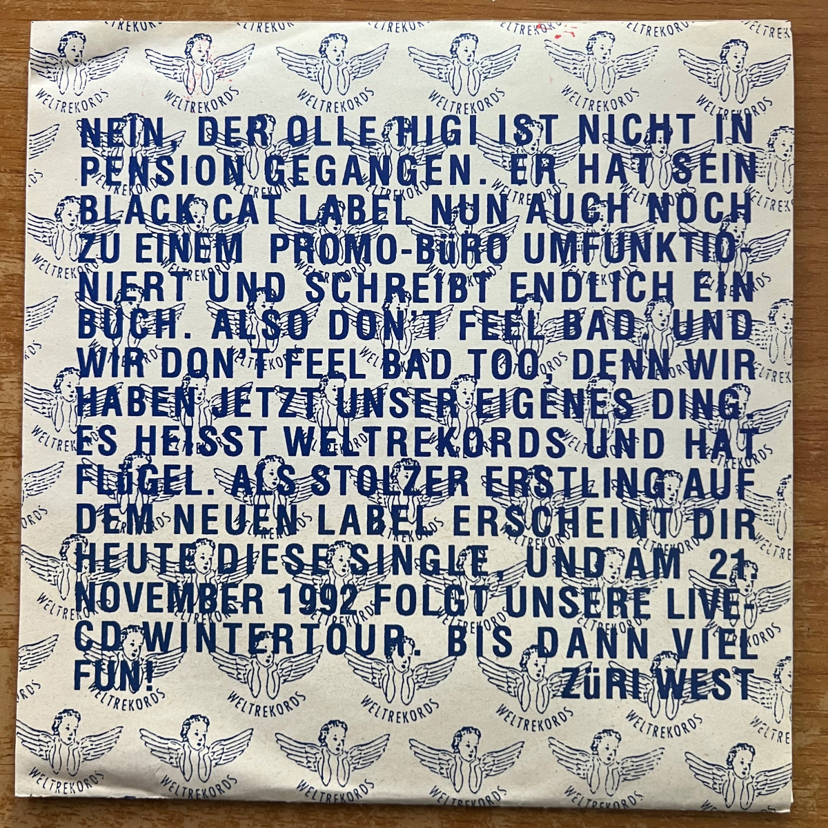 Züri West - Don't Feel Bad / 1. Swiss-Press. 1992 - (M-/M-)