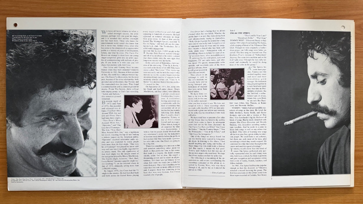 Jim Croce - The Faces I've Been / 2 LP - 1. US-Press. 1975 - (M-/M-)