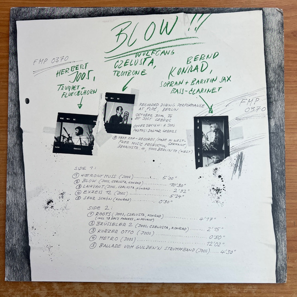 Joos, Czelusta, Konrad - Blow !!! / 1. D-Press. 1977 - TOP