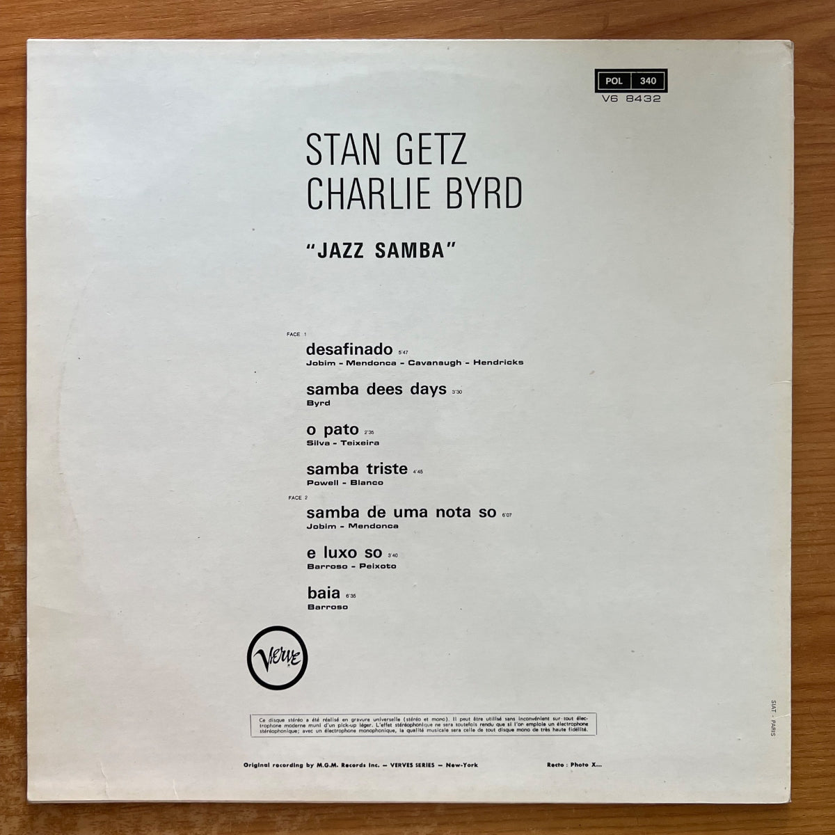 Stan Getz, Charlie Byrd - Jazz Samba / US-Press. RE von 1962