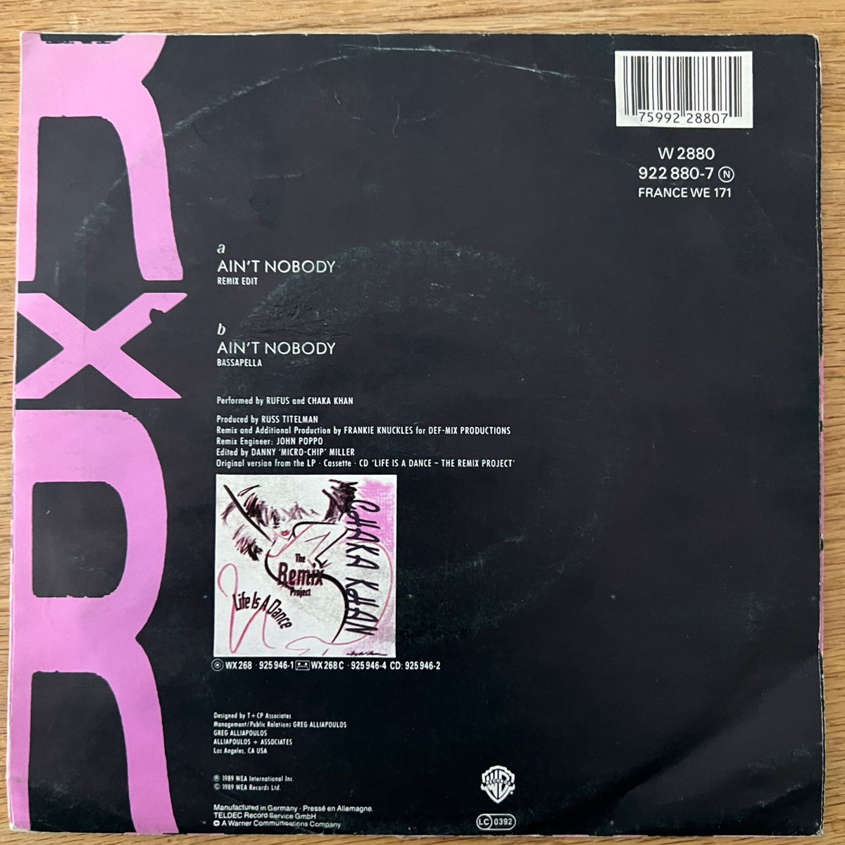 Rufus & Chaka Khan - Ain't Nobody (Remix) / 1. EU-Press. 1989 - (M-/VG++)