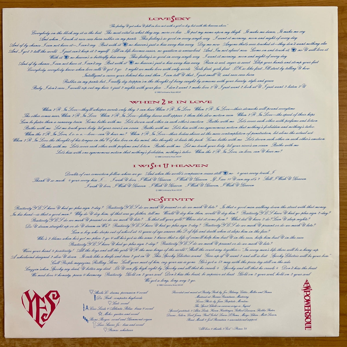 Prince - Lovesexy / 1. EU-Press. 1988 - (VG++/M-)