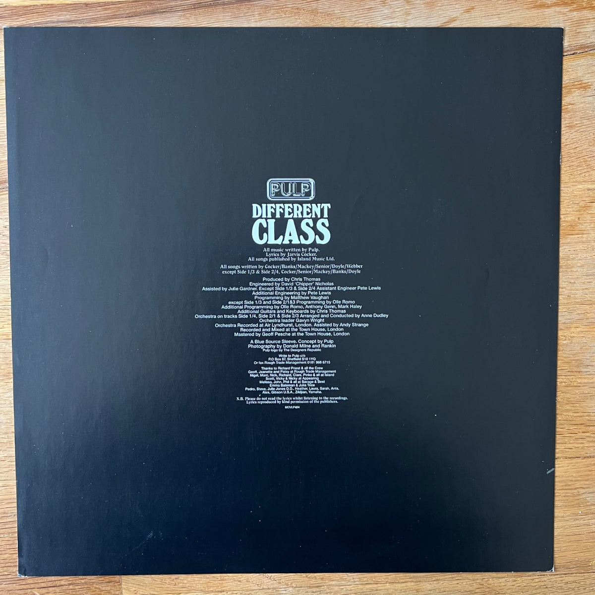 Pulp - Different Class / EU-Press. 2011 - Music On Vinyl Edition - (VG++/VG++)