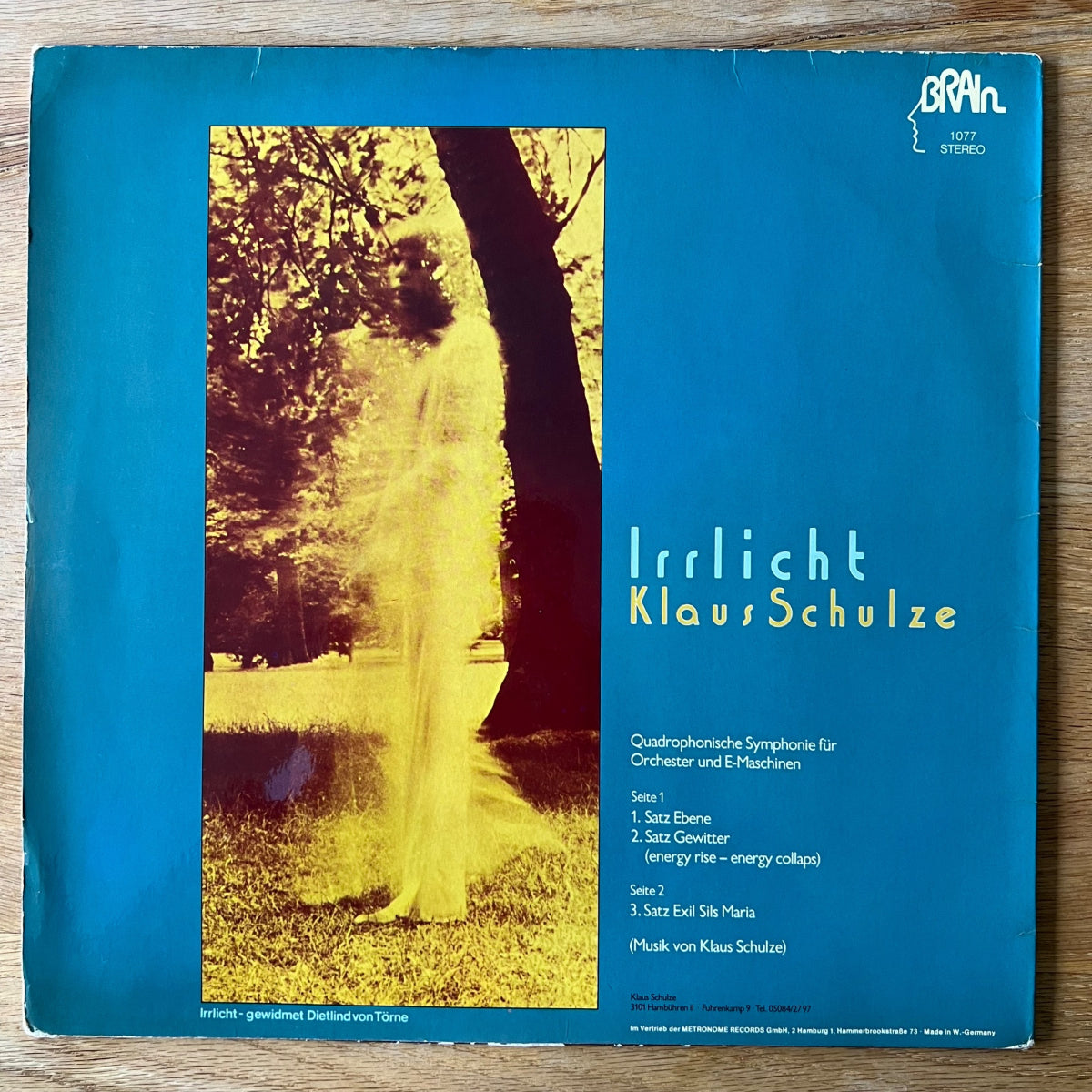 Klaus Schulze - Irrlicht / D-Press. 1975 - (VG+/VG+)
