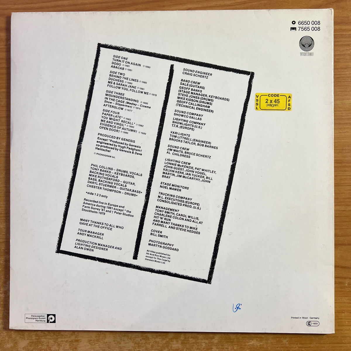 Genesis -Three Sides Live / 2 LP - 1. D-Press. 1982 - (M-/VG++)