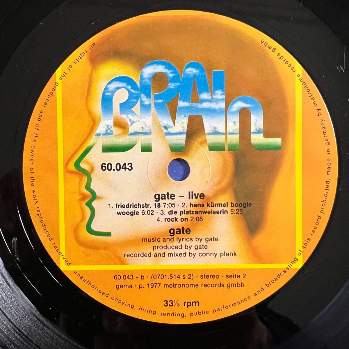 Gate - Live / 1. D-Press. 1977 - (M-/VG+)