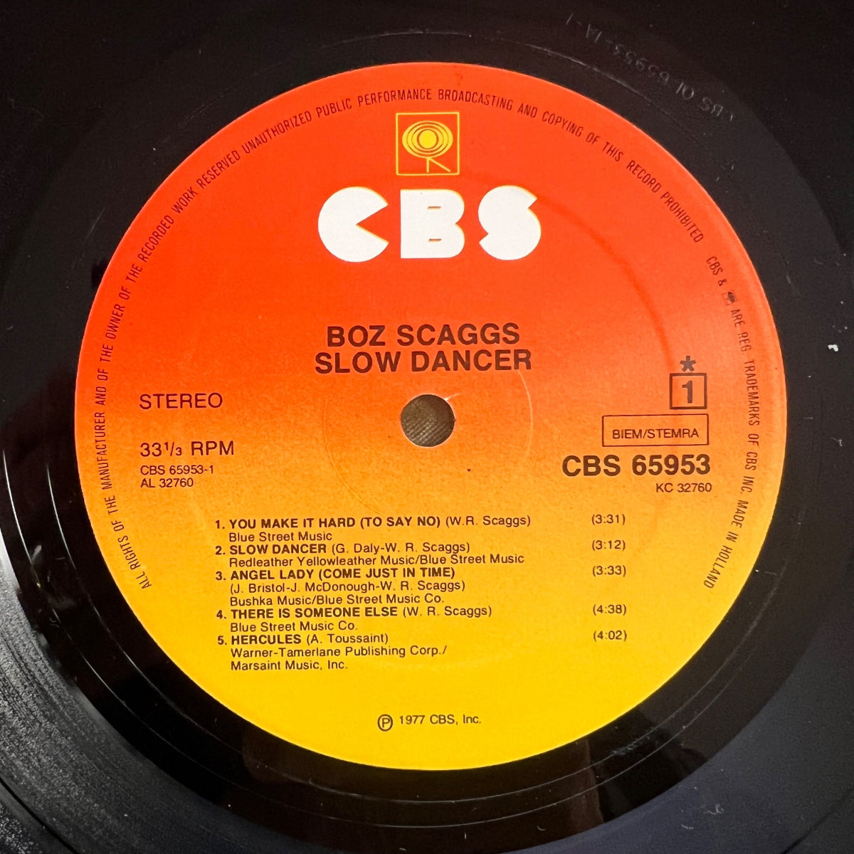 Boz Scaggs - Slow Dancer / NL-Press. 1977 - (M-/VG+)